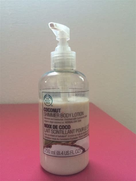 body shop coconut shimmer lotion.